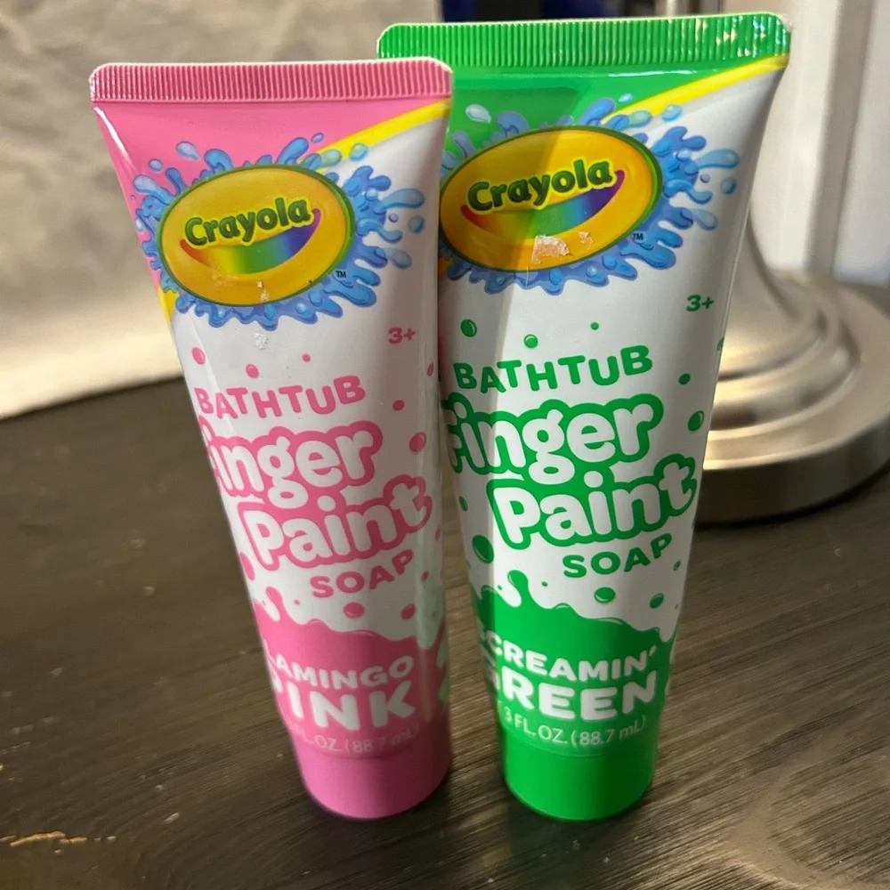 Crayola Bath & Body Finger Paint Pink Green